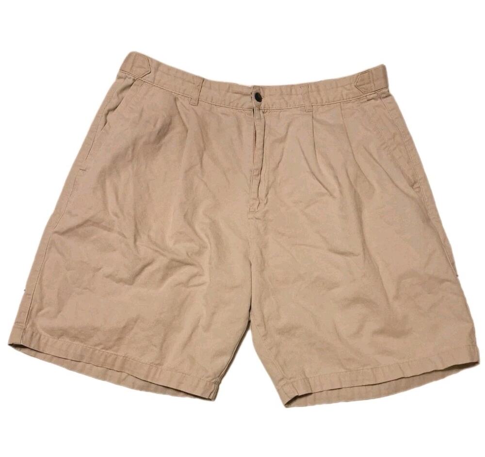 Ivy Crew Classics Men’s Khaki Pleated Shorts Size 38 Classic Fit Casual Summer